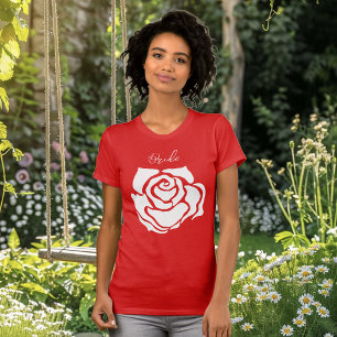 T-shirt Enterrement de vie de jeune fille Red Rose Stagett