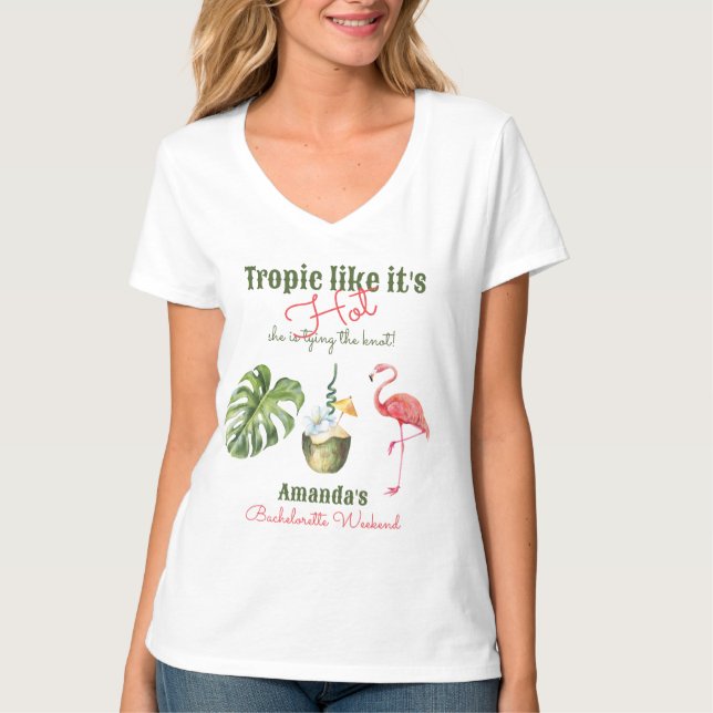 T-shirt Enterrement de vie de jeune fille Rose Tropical à  (Devant)