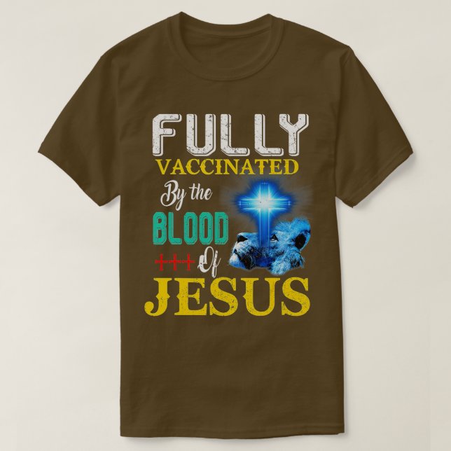 T-shirt Entièrement Vacciné Par Le De Jésus Drôle Chrétien (Design devant)