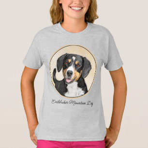 T-shirt Entlebucher Mountain Dog Painting Original Chien A