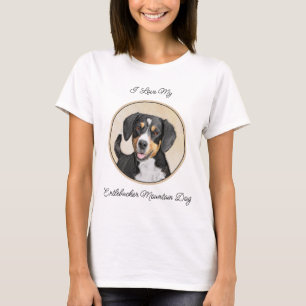 T-shirt Entlebucher Mountain Dog Painting Original Chien A