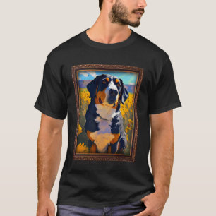 T-shirt Entlebucher Mountain Painting Sunflower Flower Mam