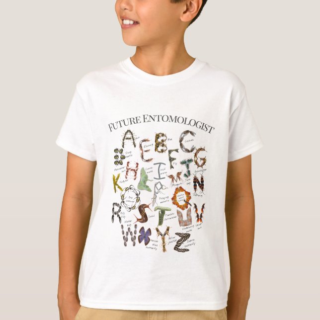 T-shirt Entomologiste | Alphabet de bugs | Insectes (Devant)