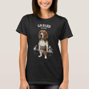 T-shirt Entraînement beagle Muscle Chien Avec Barbell Shru