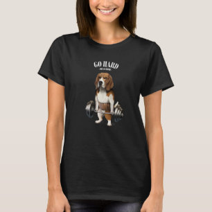 T-shirt Entraînement beagle Muscle Chien Avec Barbell Shru