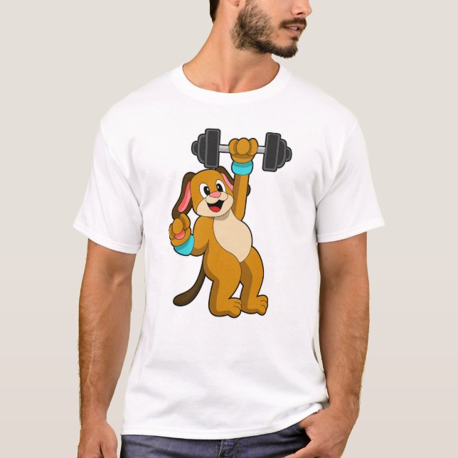 T-shirt Entraînement de chien à force avec Dumbbell (Devant)