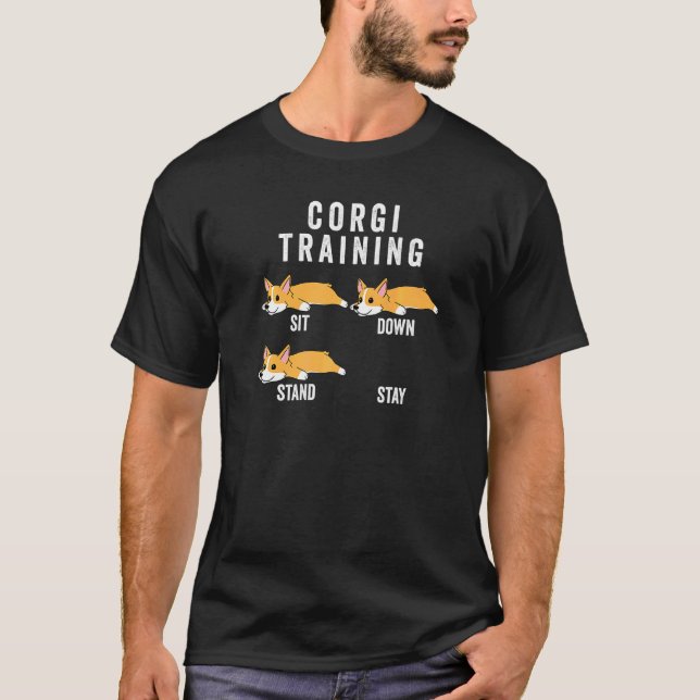T-shirt Entraînement de chien Corgi (Devant)