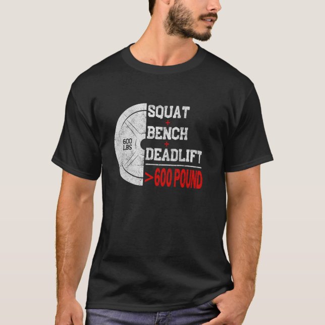 T-shirt Entraînement de force Powerlifting Squat Développé (Devant)