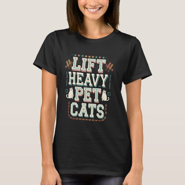 T-shirt Entraînement de musculation de chat amusant (Devant)