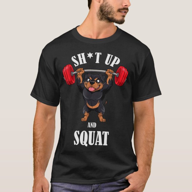 T-shirt Entraînement de musculation de squat drôle de Rott (Devant)