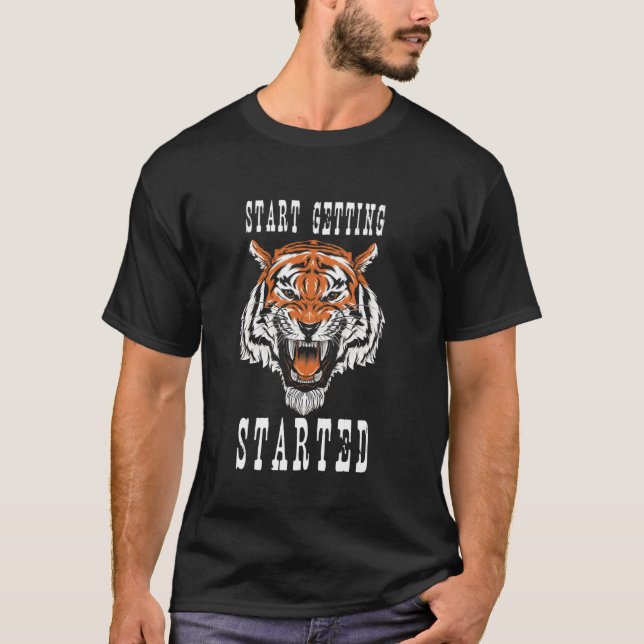 T-shirt Entraînement de Tiger Funny Fitness pour débutants (Devant)