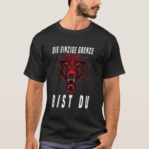 T-shirt Entraînement drôle Loup Rouge Bordure Simple