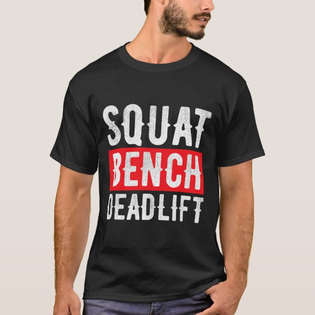 T-shirt Entraînement du poids du banc de levage de squat (Devant)
