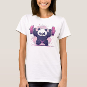 T-shirt Entraînement du poids Exercice solide Panda Ours
