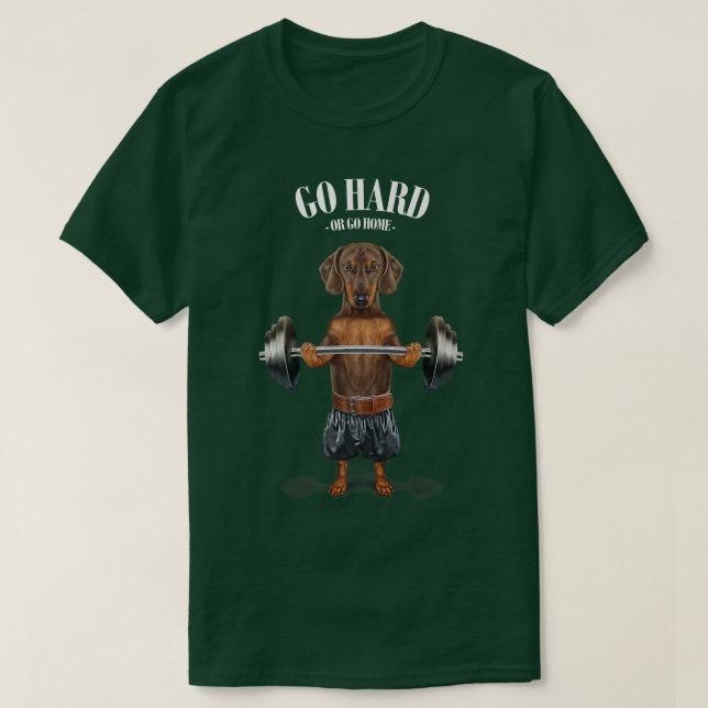 T-shirt Entraînement musculaire de chien de Dachshund Brow (Design devant)