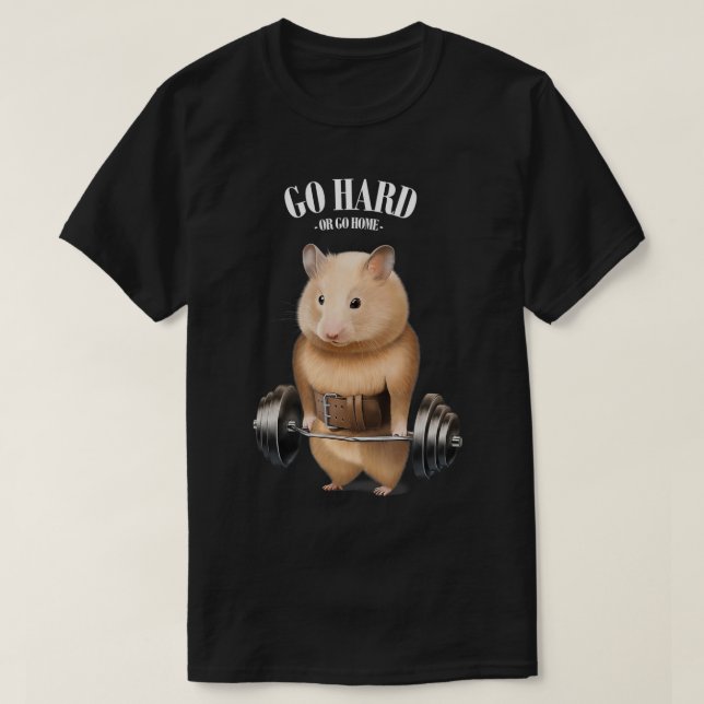 T-shirt Entraînement musculaire de hamster avec Barbell Sh (Design devant)