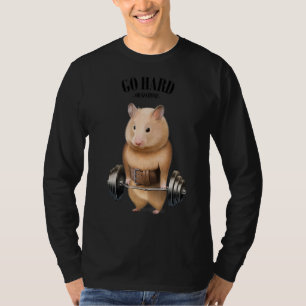 T-shirt Entraînement Musculaire Hamster Avec Barbell Shrug