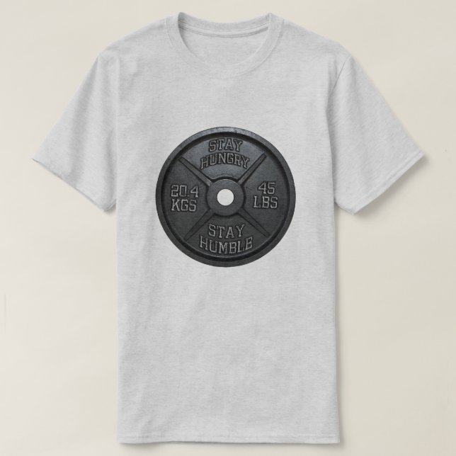 T-shirt Entraînement - Restez faim, Restez humble - Barbel (Design devant)