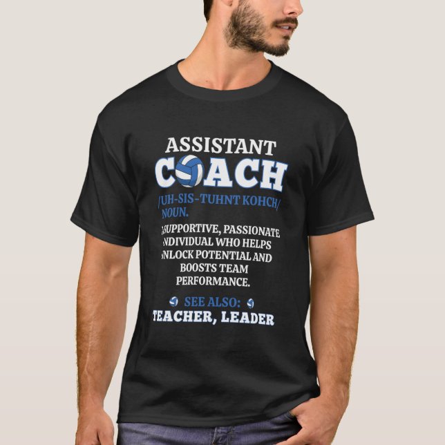 T-shirt Entraîneur adjoint de volley-ball Définition nom a (Devant)