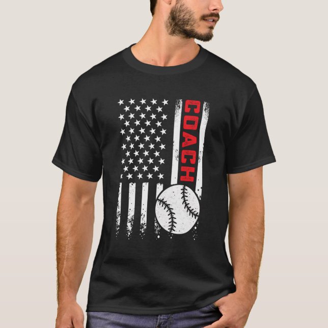 T-shirt Entraîneur Américain De Baseball 4E De (Devant)