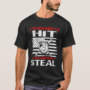 T-shirt Entraîneur De Baseball J'Enseigne Aux Enfants À Fr
