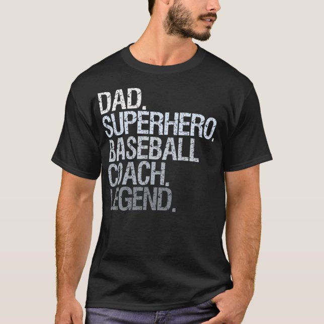 T-shirt Entraîneur de baseball papa (Devant)