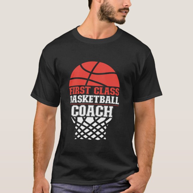 T-shirt Entraîneur de basket-ball de première classe Coac  (Devant)