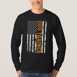 T-shirt Entraîneur de chien American Flag Entraînement Chi