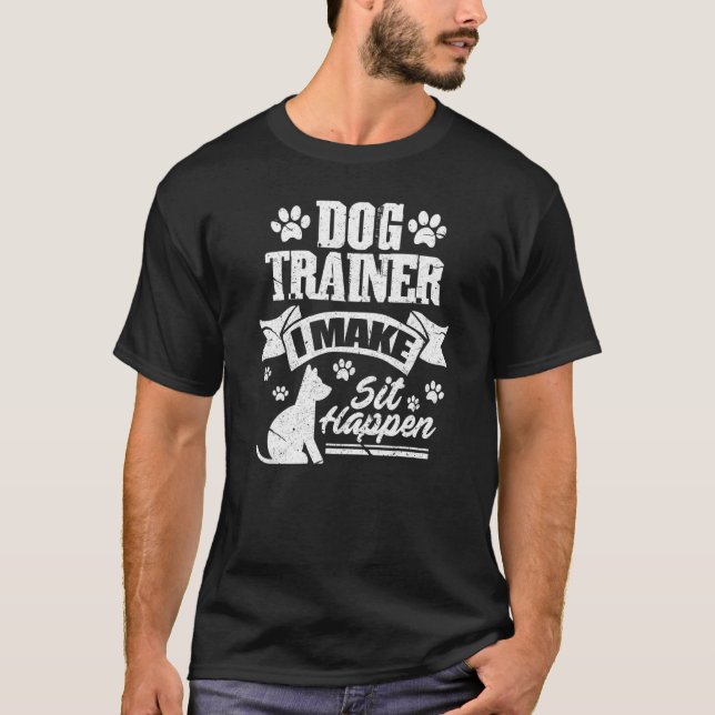 T-shirt Entraîneur de chien Je fais assis Happen Dog Entra (Devant)