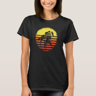 T-shirt Entraîneur De Course De Cheval, Silhouette Coucher