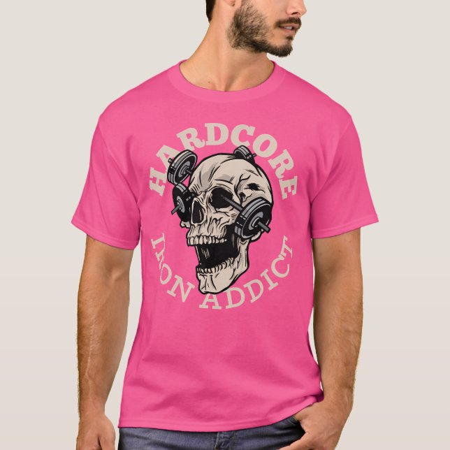 T-shirt Entraîneur de crâne addict de fer hardcore (Devant)