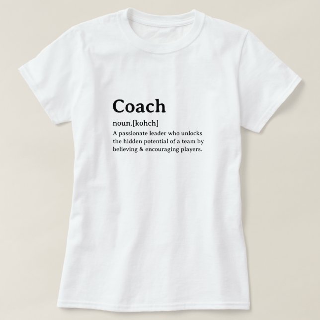 T-shirt Entraîneur de définition de dictionnaire drôle (Design devant)