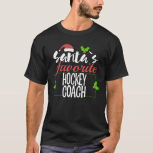 T-shirt Entraîneur de hockey préféré de Funny Père Noël, c