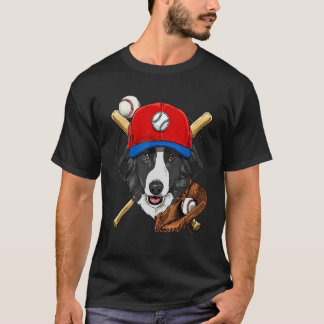 T-shirt Entraîneur de joueur de baseball Border Collie Dog