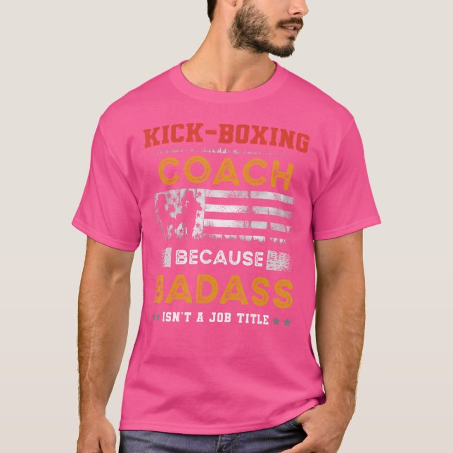 T-shirt Entraîneur De Kickboxing Pour Hommes Badass Kickbo (Devant)