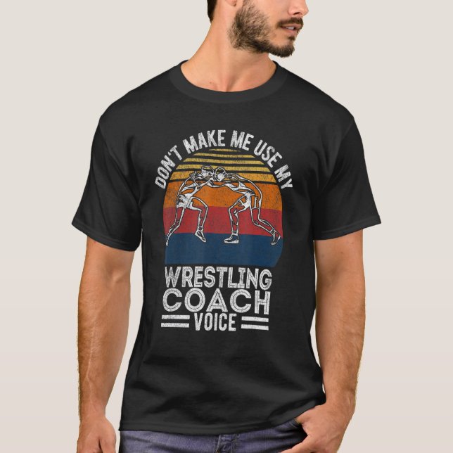 T-shirt Entraîneur de lutte scolaire Voix Folkstyle Wrestl (Devant)