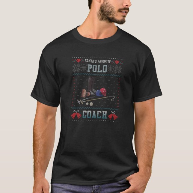 T-shirt Entraîneur de Polo favori Santas Chandail de Noël  (Devant)