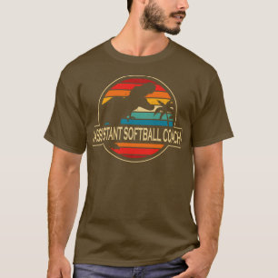 T-shirt Entraîneur de softball adjoint Dinosaur