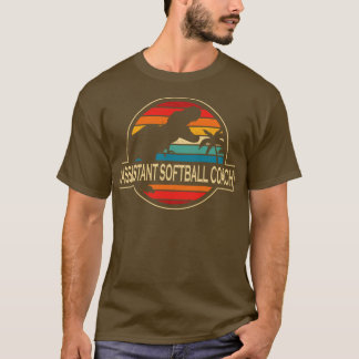 T-shirt Entraîneur de softball adjoint Dinosaur