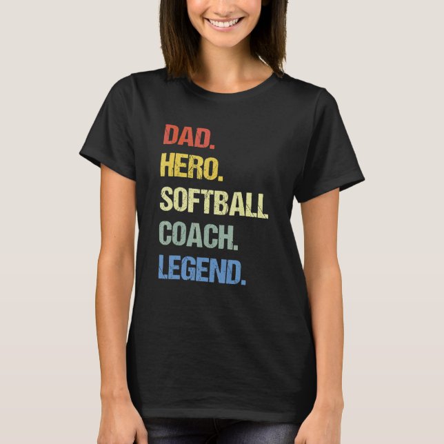 T-shirt Entraîneur de softball Papa (Devant)