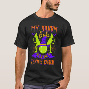 T-shirt Entraîneur de Tennis Sorcière d'Halloween Sport Ba