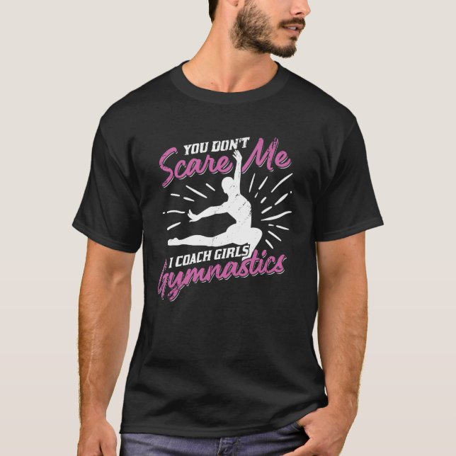 T-shirt Entraîneur-entraîneur Gymnastique Filles Amusantes (Devant)
