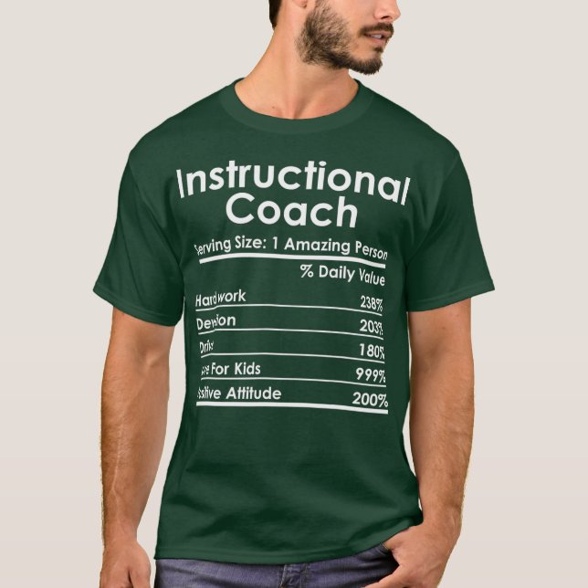 T-shirt Entraîneur instructif Nutrition Facts Entraîneur C (Devant)