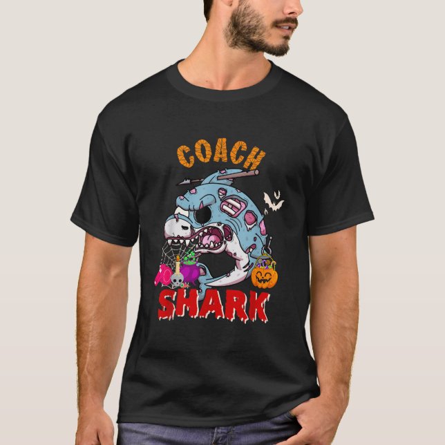 T-shirt Entraîneur Requin Halloween Requin Horreur Zombie  (Devant)