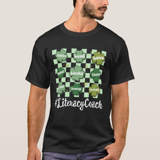 T-shirt Entraîneur vintage d'alphabétisation St Patrick Da (Devant)