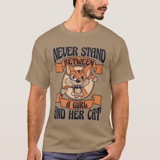 T-shirt Entre Une Fille Et Son Chat Amoureux de les chats