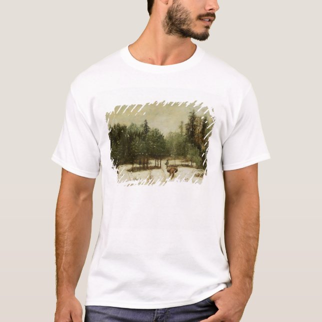 T-shirt Entrée à la forêt en hiver (Devant)