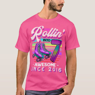 T-shirt Entrée dans 7 Incroyable 2016 Roller Skating 7e An