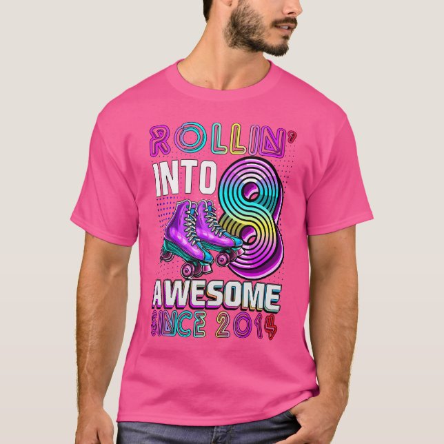 T-shirt Entrée dans 8 Incroyable 2014 Roller Skating 8e An (Devant)