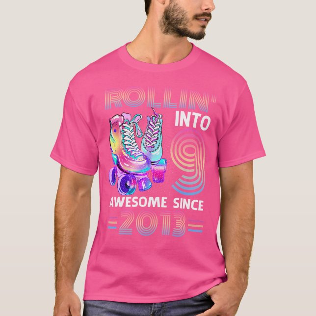 T-shirt Entrée dans 9 Incroyable 2013 Roller Skating 9e An (Devant)